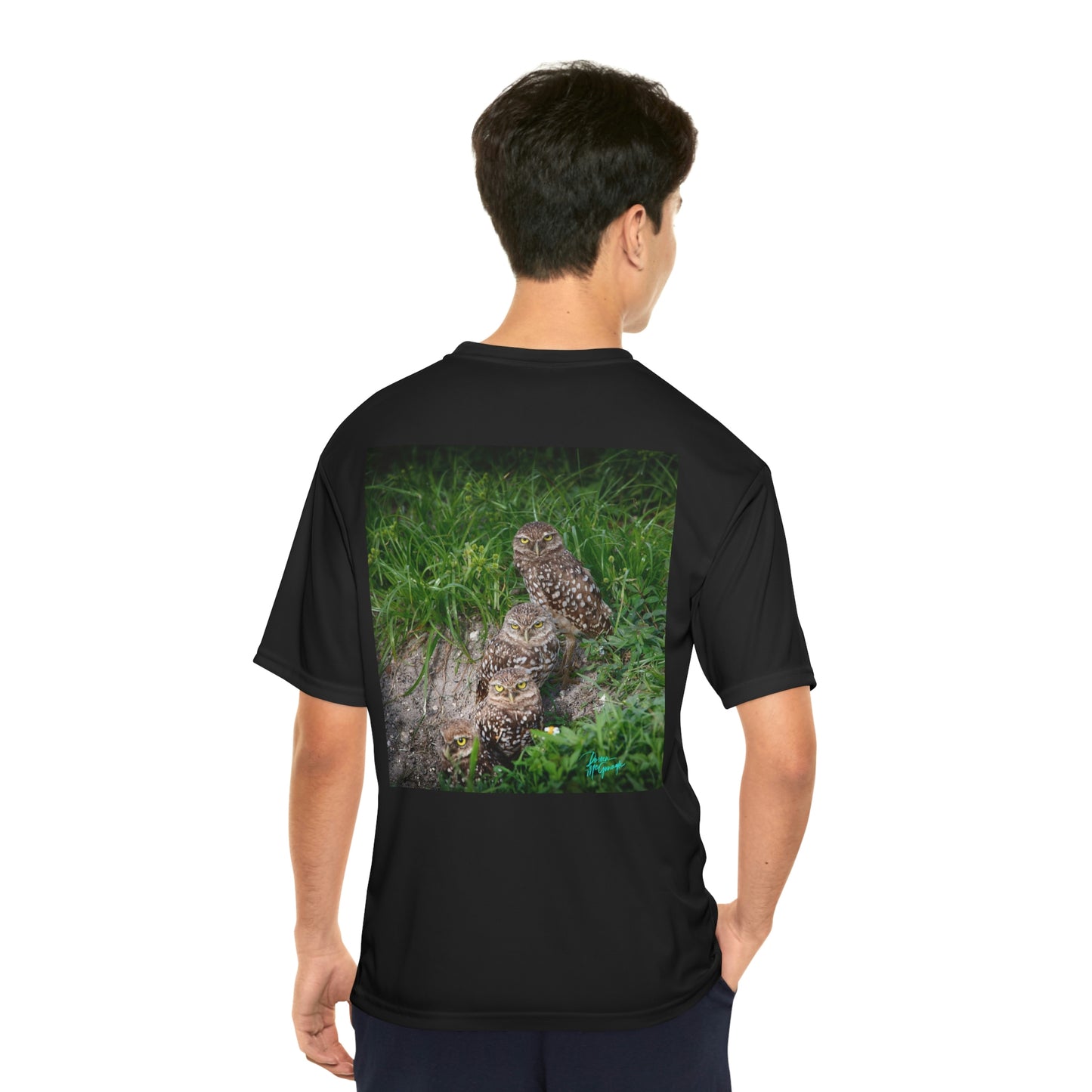 Mens t shirts Burrowing Owl Family, performance shirt