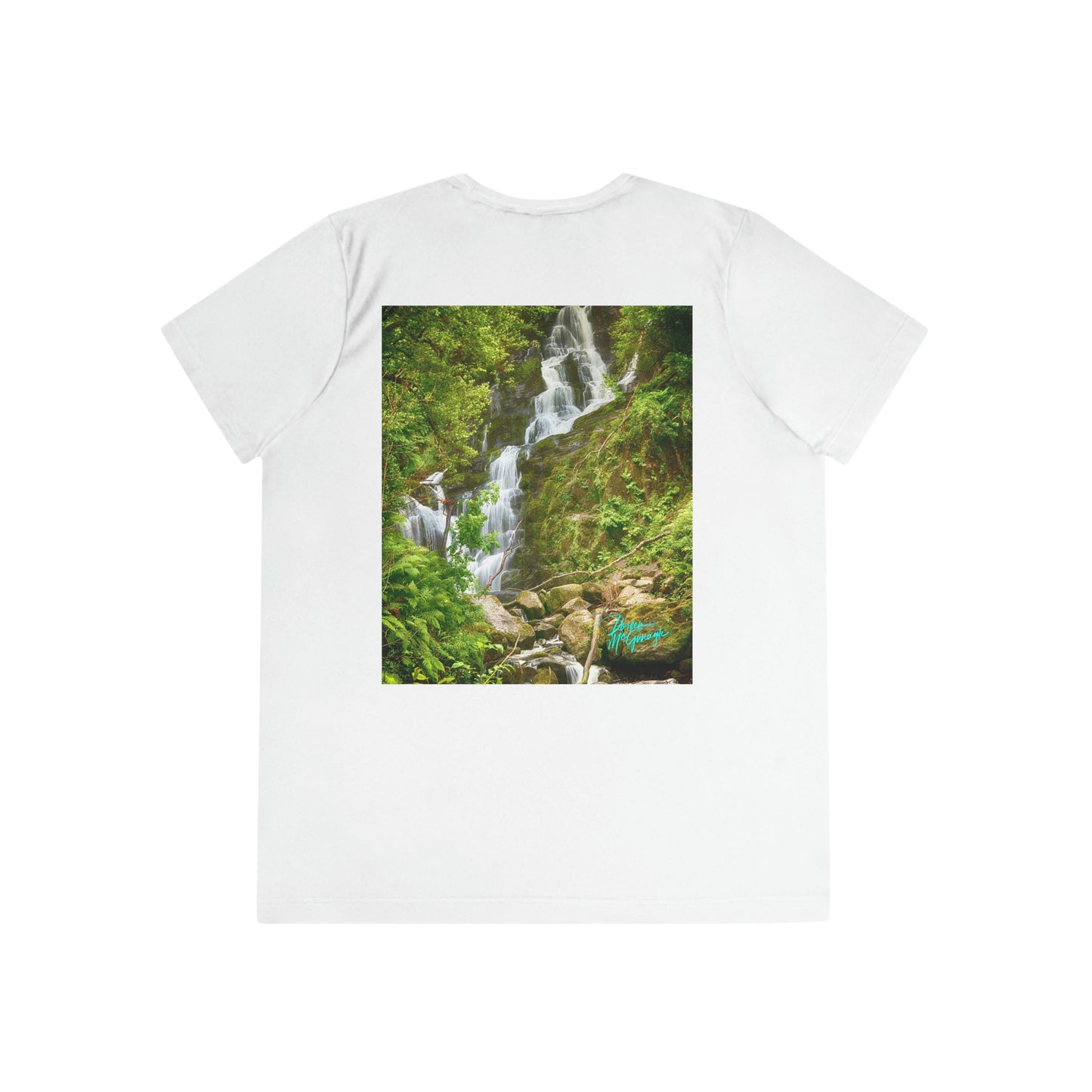 Womens Fitted Tee Shirts Killarney National Park Waterfall, Performance shirt