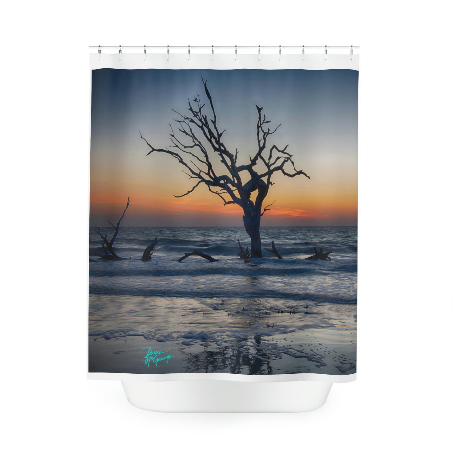 Earthy Shower Curtain, Sunrise on Jekyll Island 04, Inspired by Nature