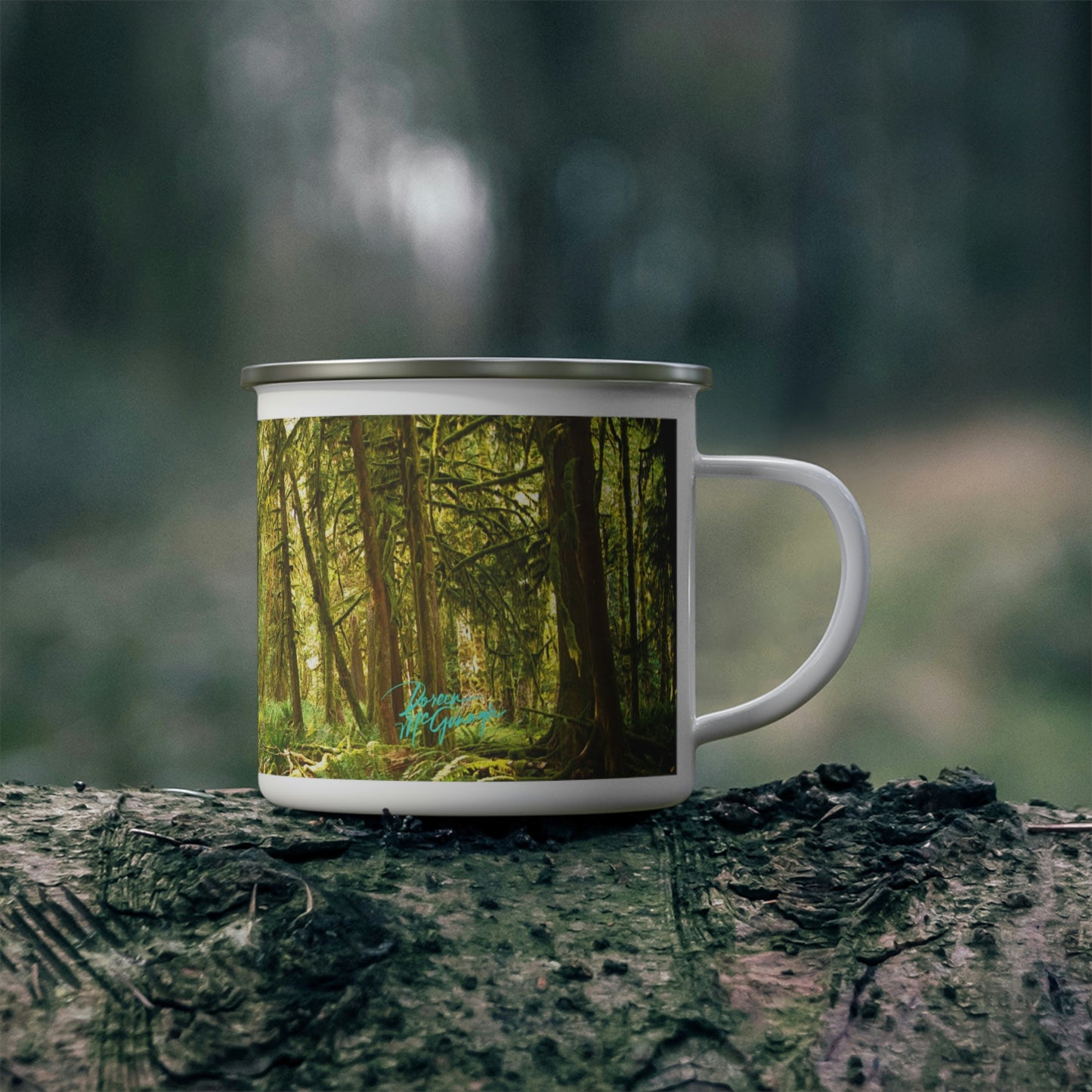 Enamel Camping Mug, Deep in Forest