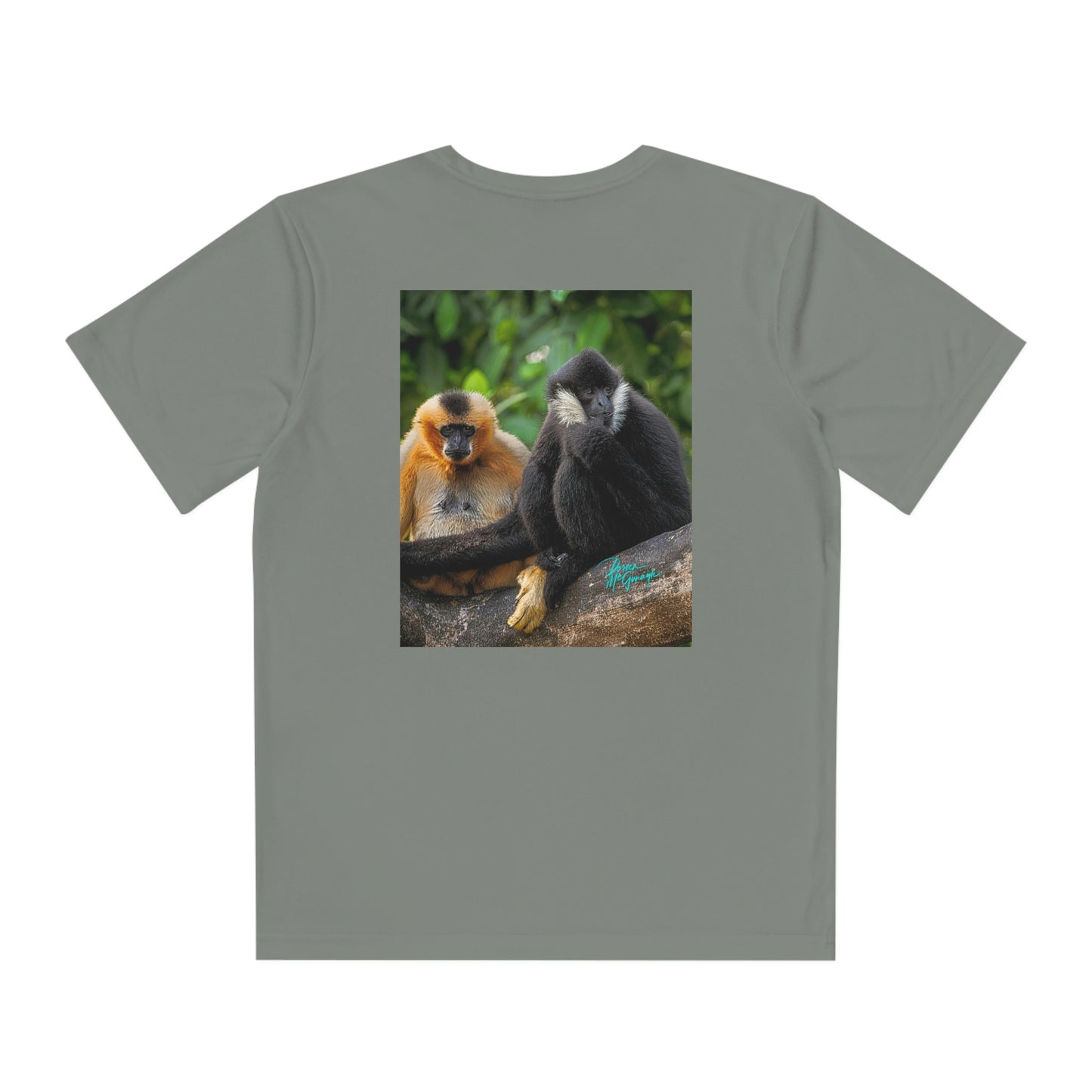 Youth T Shirts, Gibbon Monkey Pair 05, performance shirt