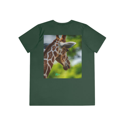 Womens Fitted Tee Shirts Giraffe Portrait 09, Performance shirt