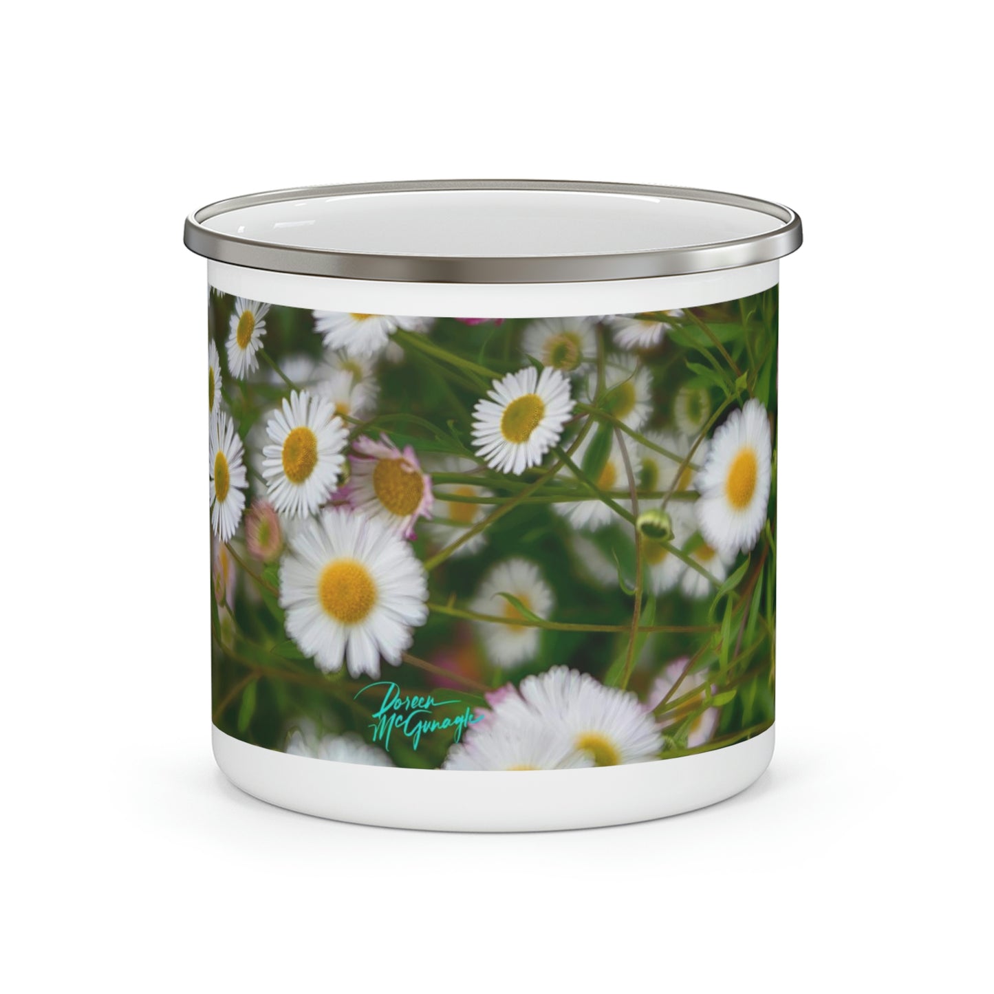 Enamel Camping Mug, Wild Daisies