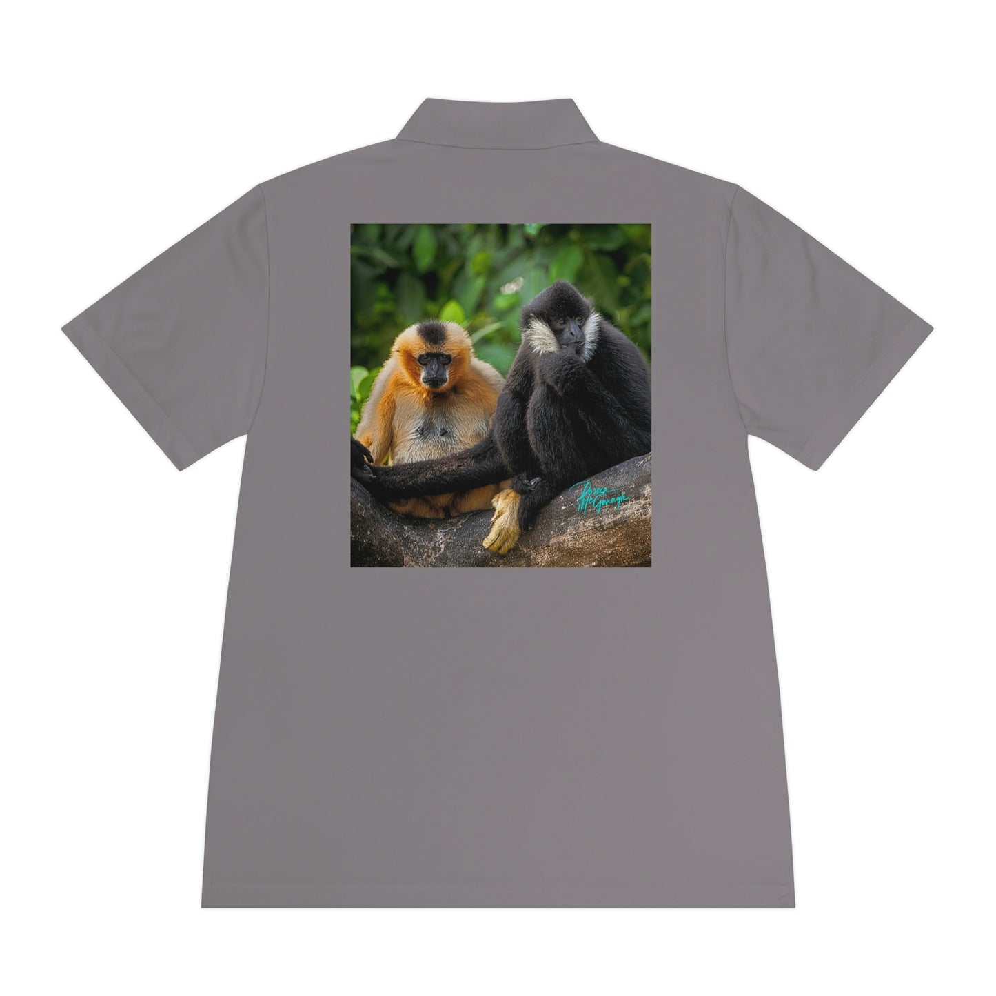 Mens polo shirts Pair of Gibbon Monkeys 05, performance shirt, plus sizes