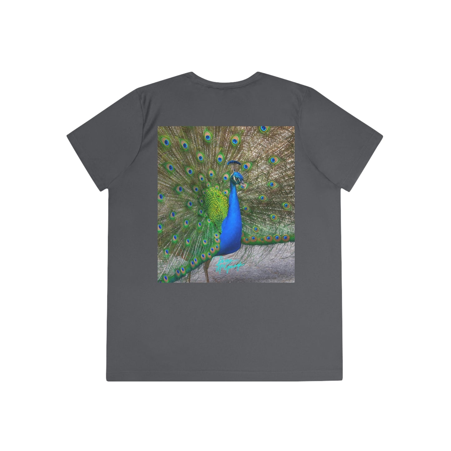 Womens Fitted Tee Shirts Peacock Bird 15, Performance shirt