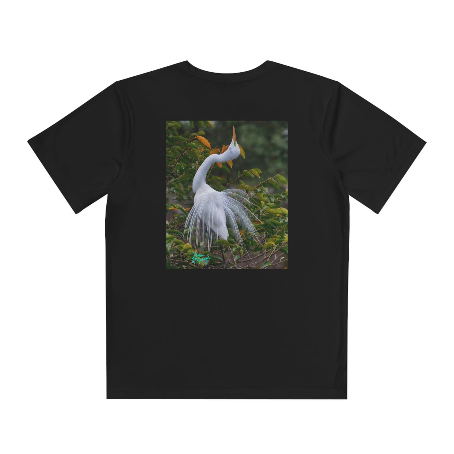 Youth T Shirts, Great White Heron Breeding Plumage, performance shirt