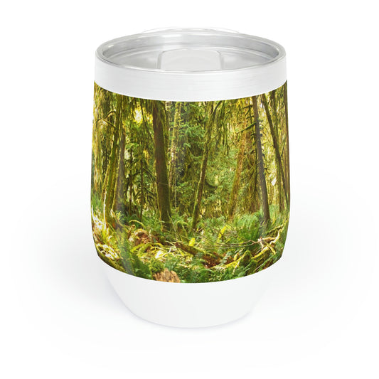 Eco friendly, Deep in Woods, 12 oz insulated wine tumbler with lid